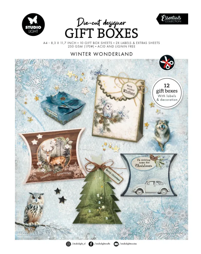 Winter Wonderland Gift Box Die-Cuts, 12 boxes